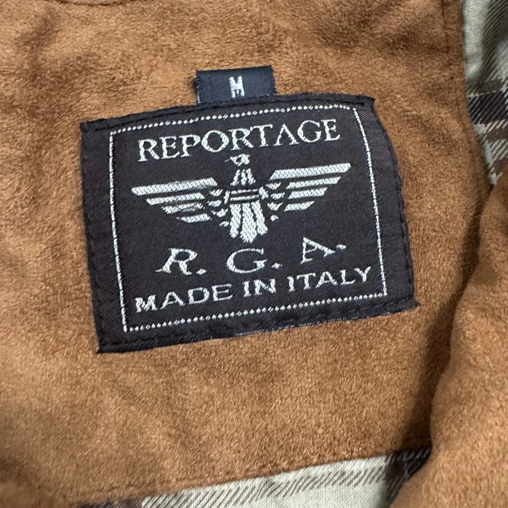 Reportage Men's Brown Suede Plaid Lined Shacket S/M Italy VTG Retro Western - Picture 5 of 6